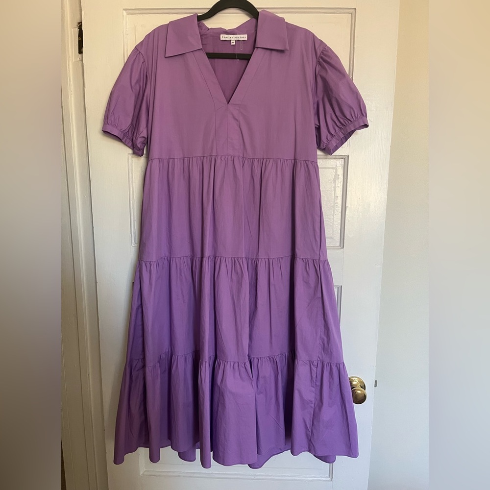 Purple midi dress! English factory! Worn once!